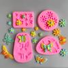 Repostería DIY 3 Mariposas Silicona Caramelo Plegable Taza Decoración de Cupcakes Herramienta Chocolate Arcilla Molde de Goteo