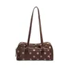 Bolso de mano de gamuza con lunares, gran capacidad, estilo simple de otoño, nuevo modelo 2026, bolso de hombro para mujer coreana con patrón, bajo el brazo