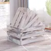 Cesta de almacenamiento para decoración de exhibición de supermercado caja de almacenamiento de madera caja de madera caja con marco de madera caja de almacenamiento caja de madera rústica envejecida