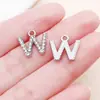 Liga de Zinco K Branca Cravejada de Diamantes 26 Letras Inglesas Acessórios de Joia Pingente DIY Brincos Pulseira Pingente Acessórios para Roupas