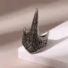 Temu Lo Más Vendido Moda Alternativa Tótem de Llama Arma de Autodefensa Pico de Águila Unisex Imitación Plata Tailandesa Anillo de Armadura Punk