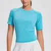 2025 Popular Camiseta Esportiva Curta Transfronteiriça Secagem Rápida Manga Curta Roupas para Corrida ao Ar Livre Fitness Slim Respirável Primavera e Verão Feminino