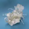 Venta caliente de Amazon sombrero bombín vintage de plumas accesorios para el cabello precioso tocado de sombrero bombín de satén sombrero de actuación nupcial europeo y americano