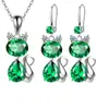 Brillante Exquisito Lujo Fresco Nuevo Creativo Personalizado Colgante de Gato Collar Pendientes Moda Versátil Regalo Conmemorativo