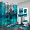 Cortina de Chuveiro Antifungo Impressa Digitalmente Série 2 com Estampa de Tubarão Personalizada Fabricante Venda por Atacado Impermeável para Banho