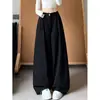 Calça pantalona relaxada estilo europeu com toque japonês para mulheres, novo modelo outono 2026, cintura alta, modelagem solta, afina a silhueta, calça longa casual para pessoas baixinhas