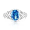 Venta caliente de transmisión en vivo: Anillo de Vid de Diamante de Alto Carbono Súper Brillante para Mujer con Corte Flor de Hielo Forma de Huevo de Paloma, Anillo con Forma de Huevo Chapado en Oro Real