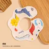 Babadores Impermeáveis Bebê Estilo Coreano Ins, Babadores de Algodão Puro Dupla Face para Bebês, Babadores em Formato de Pétala para Meninas e Meninos