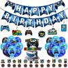 Traje de globos para fiesta de cumpleaños con tema de gamepad de Amazon, banderín, tarjetas para pastel, suministros de decoración