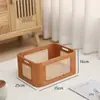 Nueva Caja de Almacenamiento Redonda Tejida de Madera Maciza Cesta de Almacenamiento de Escritorio Almacenamiento en Casa Caja de Almacenamiento para Cosméticos y Artículos de Tocador