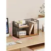 Estantería de escritorio, estante de almacenamiento de libros de varias capas, soporte multifuncional para computadora, estantería vertical simple y pequeña en capas para uso doméstico