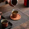 Caneca Pequena de Chá Argila Vermelha Montanha Rocha Velha Esmalte Ocre Caneca de Chá Cerâmica Wabi-Sabi Caneca Pessoal Caneca de Chá Kung Fu Caneca de Chá
