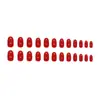 Elegante Casual, Parches de Uñas Postizas Rojo Brillante, 24 Parches de Uñas Removibles