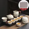 Lujo Ligero de Gama Alta Horno Ru Juego de Té Kung Fu para el Hogar Cerámica China Tetera Taza de Té Bandeja de Té Pequeña Juego de Regalo