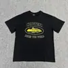 Venta a largo plazo de la serie Corteiz Devil Island, con un estampado de logo de letras en una camiseta de cuello redondo y manga corta, un estilo de algodón ajustado para ventas transfronterizas