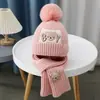 Conjunto Cálido Otoño e Invierno para Niños Medianos y Grandes Set de Bufanda Niños Niñas Forro a Prueba de Viento y Frío Gorro de Lana Conjunto de Dos Piezas Gorro