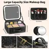 Estuche de Maquillaje Transfronterizo con Espejo, Estuche de Maquillaje Minimalista Urbano para Maquilladores al por Mayor, Estuche de Maquillaje de Lujo Ligero de Gama Alta con Espejo y Luz