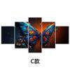 Temu Mariposa Fantasía Sala de Estar Sofá Decoración Pintura Núcleo Comedor Dormitorio Cabecera Pintura Colgante Pintura Lienzo Cinco Piezas Dropshipping
