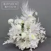 Casamento Estilo Grande Fileira de Flores no Chão Flor de Seda Simulada Produto Acabado Decoração Fileira de Flores de Eucalipto Palco T Corredor Guia Placa KT Fundo de Noivado