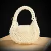 Bolso de Mano Versátil de Moda de Perlas de Alta Gama Transfronterizo Tejido a Mano Retro Bolso de Noche para Fiesta de Graduación de Mujer Venta al por Mayor
