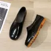 Zapatos de lluvia impermeables de caña baja para hombre, sitio de construcción, protección laboral, zapatos de plástico para lluvia, suela de tendón de res para trabajo, zapatos de goma negra, venta al por mayor