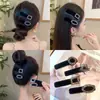 Pinza negra para el pelo, pasador, pinza, estilo pequeño Chanel, pinza BB de terciopelo, elegante, para la nuca, pinza para el pelo, pedrería, elegante, versátil