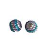 Bolas de perforación de resina de 16-22 mm con base plateada, cuentas de perforación de rayas moradas, azules y blancas, cuentas gruesas, cuentas de diamante