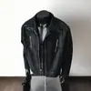 Jaqueta de Couro Desconstruída Retro Americana Masculina Design Bordado Senso de Estilo Caimento Limpo Estilo de Rua Jaqueta de Couro Tendência