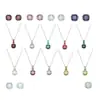 Collar de Cristal Austriaco Shi Jia para Mujer Clásico Color Representativo Mensual 12 Signos del Zodiaco Colgante de Arete Cuadrado Pulsera