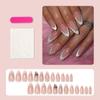 Manicure Rosa Doce Transfronteiriça Europeia e Americana Laço Pérola Francesa Unhas Postiças Unhas Prontas
