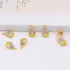 Oro Verdadero 18k Col de Forma Pentagonal Microincrustaciones de Circonita Accesorios Pulsera de Mariposa Colgante DIY Collar Pendientes Colgante D103