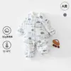 Mono acolchado clase A de 80g para otoño e invierno para recién nacidos, ropa para gatear de bebé, ropa de algodón engrosada para bebés niñas, ropa de exterior