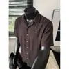 Camisa Popular para Jóvenes, Cómoda y Transpirable, Estilo Old Money, Imitación Lino, Cuello Cubano, Camisa de Manga Corta para Hombre, Talla Grande