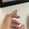 Anillo de plata esterlina 925 de diseño nicho estilo coreano con cruz de personalidad, anillo de estilo coreano moderno estilo blogger INS al por mayor