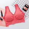 Encaje de comercio exterior talla grande chaleco doble capa sin costuras sin aros sujetador deportivo yoga mujeres sujetador para dormir
