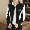 Transfronterizo se puede distribuir en nombre de la primavera de 2025 nuevo color combinado chaqueta con cremallera bordada abrigo blanco negro caqui