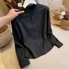 Camisa de Manga Longa Estilo Francês para Mulheres 2026 Outono Nova Chegada Elegante Moda Emagrecedora Casual Versátil Camisa Top
