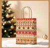 Sacolas de Presente de Natal Transfronteiriças, Sacolas de Papel Kraft Amarelo, Cartões de Boas Festas de Ano Novo, Sacolas de Embalagem para Lembranças de Véspera de Natal e Festival da Primavera, Vários Estilos