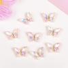 Super flash mariposa colorida moca Red Net Diamante nuevo taladro de uñas de cristal decoración de uñas metálica tridimensional venta al por mayor