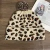 Gorro de Lana Nuevo con Estampado de Leopardo Coreano para Mujer, Gorro de Punto para Otoño e Invierno, Gorro Tejido Adelgazante, Gorro Retro Street para el Frío