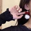 Nuevos pendientes de lazo 2024 para mujer ins festivos bola de pelo flocado pendientes combinables para llevar pendientes de princesa para mujer