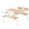 Juego de Mesa y Sillas para Comedor Escolar y de Empresa Personalizado, Mesa y Sillas Integradas Fijas de Múltiples Asientos para Estudiantes y Empleados, Comercio Internacional