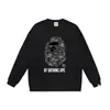 Moletom BAPE com Cabeça de Macaco Estampada, Marca de Moda, Gola Redonda em Malha Felpuda, Nova Tendência Outono/Inverno Hip-Hop para Homens e Mulheres, Ins Transfronteiriço