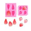 Simulação Fruta morango líquido molde de silicone Fondant chocolate cortado meio morango sobremesa bolo decoração acessórios molde