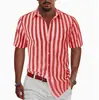 Nova Moda Amazon camisa masculina listrada de manga curta com lapela camisa primavera e outono fonte da fábrica