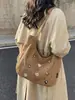 Bolsa de Lona Grande Capacidade Transfronteiriça 2025 Novo Estilo Bolsa de Mão Bordada Bolsa Transversal para o Dia a Dia Bolsa de Ombro Tote para Estudante