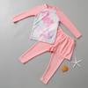Nuevo Traje de Baño Infantil Set Dividido Falso de Dos Piezas Traje de Baño para Niñas Pantalones de Manga Larga Anti-Sol Yoga Talla Grande