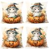 Funda de almohada transfronteriza Zs Amazon Temu Lino Felpa Cuadrada Sofá Cojín Cómodo Funda de almohada de Halloween