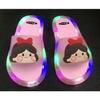Moda de Celebridades de Internet Zapatillas Luminosas para Niños Zapatos de Cristal de Fresa Luces Brillantes Sandalias Brillantes para Niñas