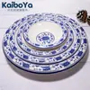Prato de Melamina prato fundo para sopa comercial imitação de porcelana azul e branco plástico redondo lado reverso espesso prato de acompanhamento prato de jantar prato criativo de lagosta
